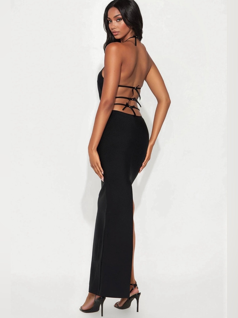 Bella Bandage Halter Maxi
Dress - Black